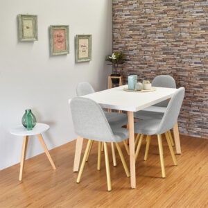 Comedor Lugo Matiz 4 puestos Plata Tela 4 Comedor Lugo Matiz 4 puestos Plata Tela